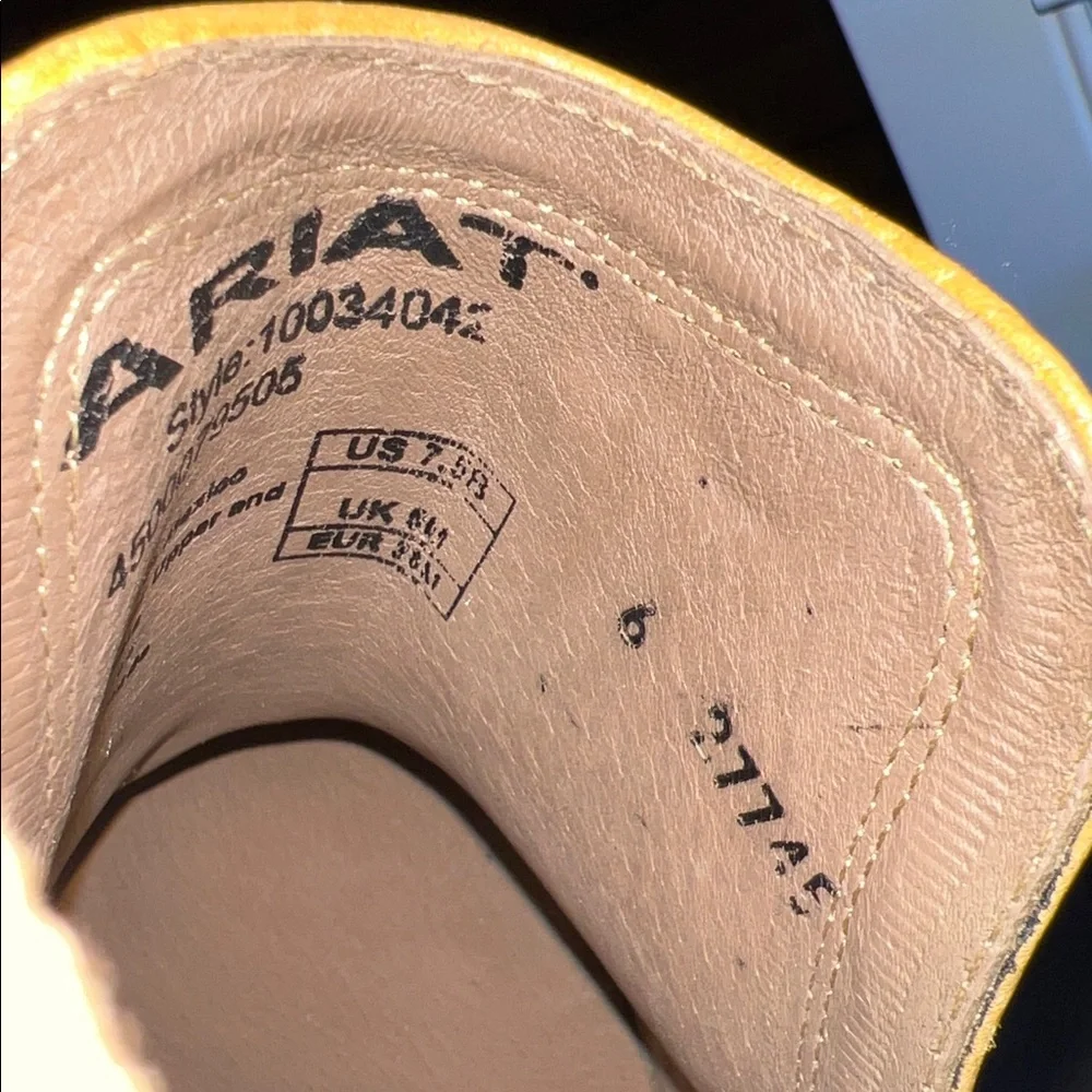 Ariat Light mustard yellow brown Leather Booties. - Picture 5 of 7